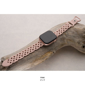 アップルウォッチ バンド シリコン レース おしゃれ レディース 女性 くすみカラー かわいい 大人 ラバー 38 40 41 42 apple watch 10 9 8 7 6 5 4 3 2 1 se ブランド empire - empire