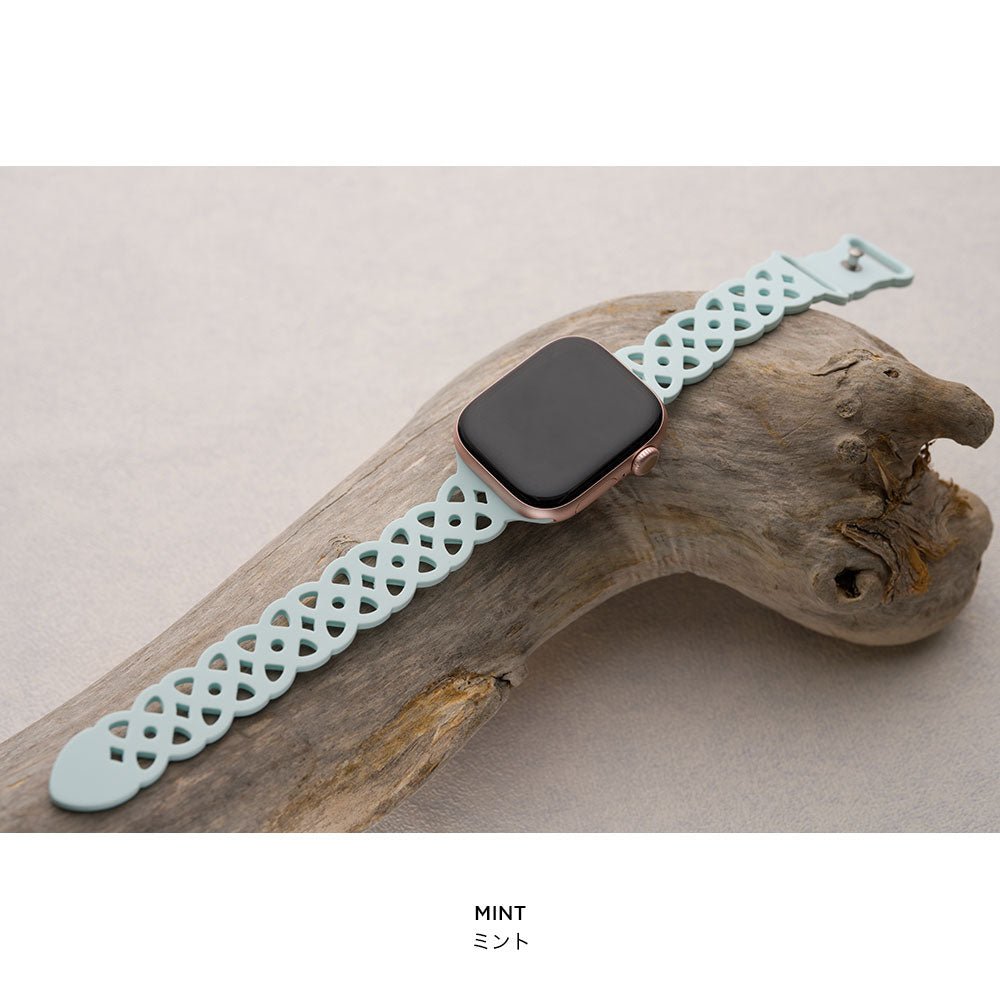 アップルウォッチ バンド シリコン レース おしゃれ レディース 女性 くすみカラー かわいい 大人 ラバー 38 40 41 42 apple watch 10 9 8 7 6 5 4 3 2 1 se ブランド empire - empire