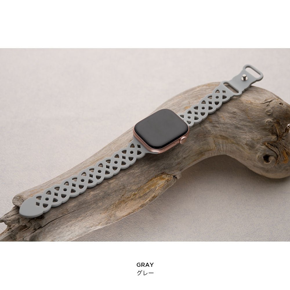 アップルウォッチ バンド シリコン レース おしゃれ レディース 女性 くすみカラー かわいい 大人 ラバー 38 40 41 42 apple watch 10 9 8 7 6 5 4 3 2 1 se ブランド empire - empire