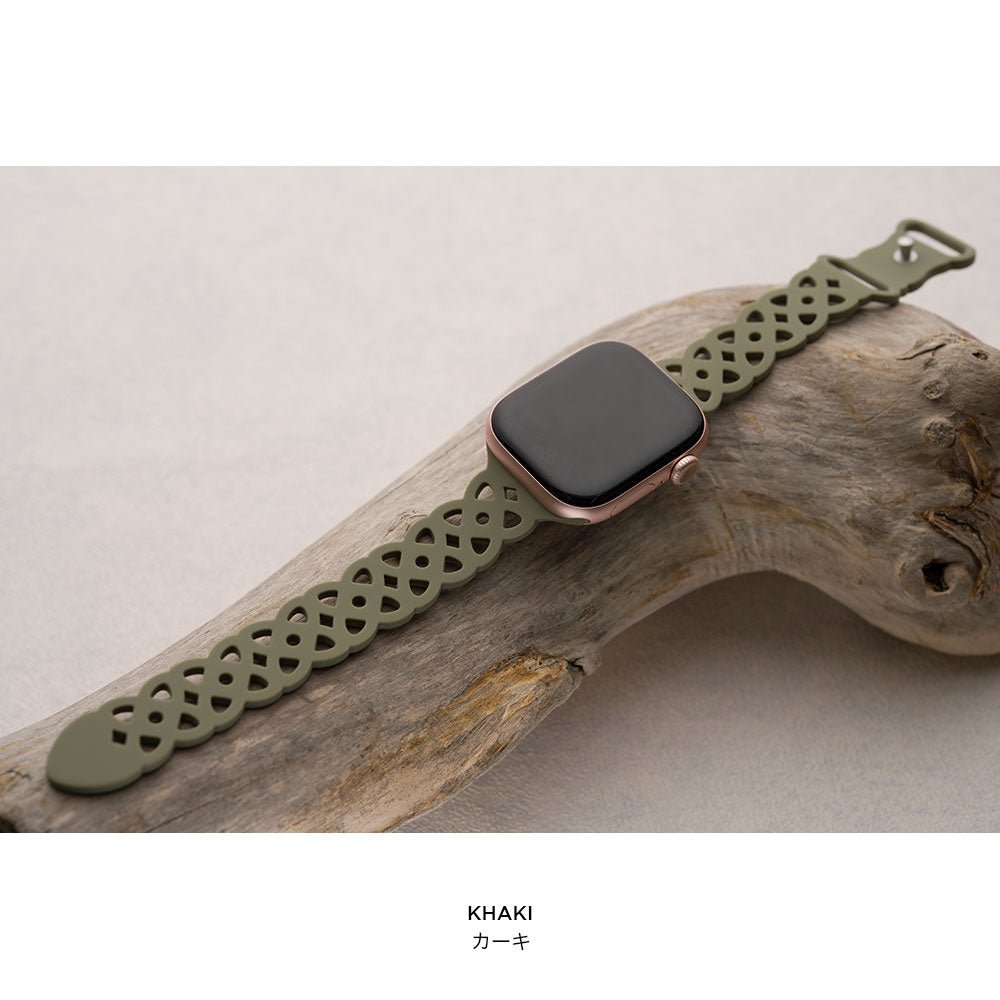 アップルウォッチ バンド シリコン レース おしゃれ レディース 女性 くすみカラー かわいい 大人 ラバー 38 40 41 42 apple watch 10 9 8 7 6 5 4 3 2 1 se ブランド empire - empire