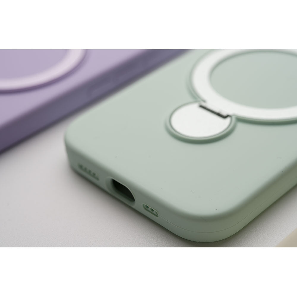 iPhone16 ケース MagSafe 360度回転 スタンド リング シリコン 大人 かわいい おしゃれ カバー スマホケース - empire