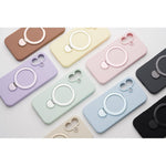 画像をギャラリービューアに読み込む, iPhone16 ケース MagSafe 360度回転 スタンド リング シリコン 大人 かわいい おしゃれ カバー スマホケース - empire
