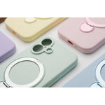 画像をギャラリービューアに読み込む, iPhone16 ケース MagSafe 360度回転 スタンド リング シリコン 大人 かわいい おしゃれ カバー スマホケース - empire
