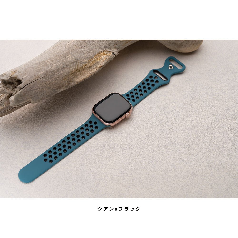 アップルウォッチ バンド シリコン 夏用 スポーツ se Apple Watch スポーツバンド ベルト 49mm 46mm 44mm 45mm 40mm 41mm 42mm 38mm 腕時計 レディース メンズ applewatch 防水 - empire