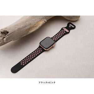 アップルウォッチ バンド シリコン 夏用 スポーツ se Apple Watch スポーツバンド ベルト 49mm 46mm 44mm 45mm 40mm 41mm 42mm 38mm 腕時計 レディース メンズ applewatch 防水 - empire