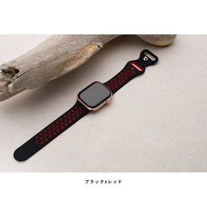 アップルウォッチ バンド シリコン 夏用 スポーツ se Apple Watch スポーツバンド ベルト 49mm 46mm 44mm 45mm 40mm 41mm 42mm 38mm 腕時計 レディース メンズ applewatch 防水 - empire
