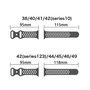 アップルウォッチ バンド シリコン 夏用 スポーツ se Apple Watch スポーツバンド ベルト 49mm 46mm 44mm 45mm 40mm 41mm 42mm 38mm 腕時計 レディース メンズ applewatch 防水 - empire