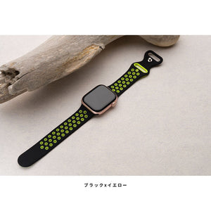 アップルウォッチ バンド シリコン 夏用 スポーツ se Apple Watch スポーツバンド ベルト 49mm 46mm 44mm 45mm 40mm 41mm 42mm 38mm 腕時計 レディース メンズ applewatch 防水 - empire