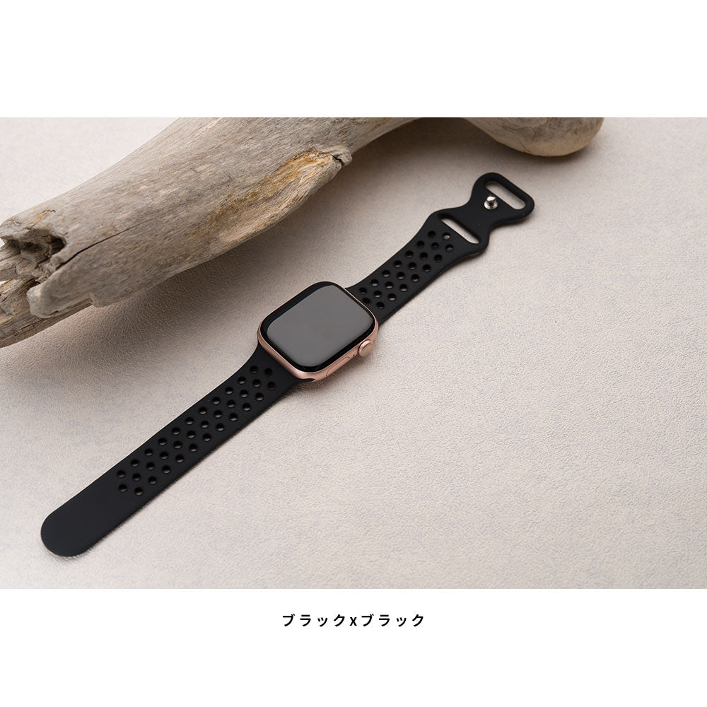 アップルウォッチ バンド シリコン 夏用 スポーツ se Apple Watch スポーツバンド ベルト 49mm 46mm 44mm 45mm 40mm 41mm 42mm 38mm 腕時計 レディース メンズ applewatch 防水 - empire