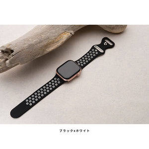 アップルウォッチ バンド シリコン 夏用 スポーツ se Apple Watch スポーツバンド ベルト 49mm 46mm 44mm 45mm 40mm 41mm 42mm 38mm 腕時計 レディース メンズ applewatch 防水 - empire