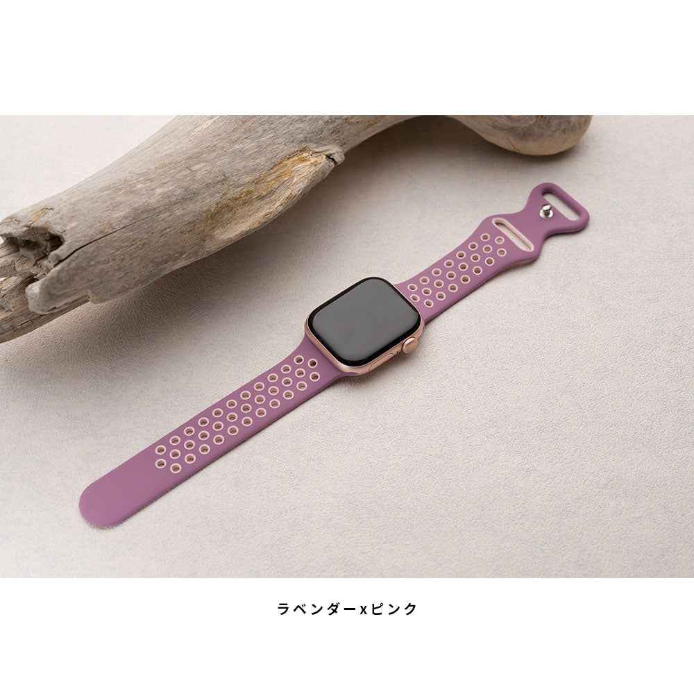 アップルウォッチ バンド シリコン 夏用 スポーツ se Apple Watch スポーツバンド ベルト 49mm 46mm 44mm 45mm 40mm 41mm 42mm 38mm 腕時計 レディース メンズ applewatch 防水 - empire